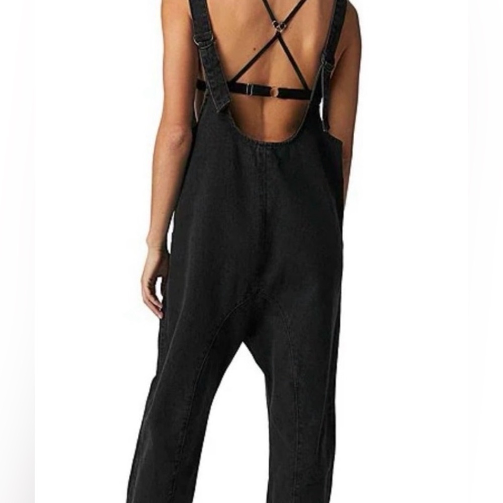 Free People High Roller Jumpsuit Mineral Black - Picture 2 of 6